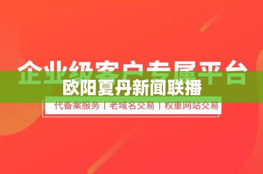 欧阳夏丹新闻联播