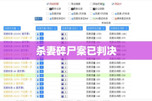 杀妻碎尸案已判决