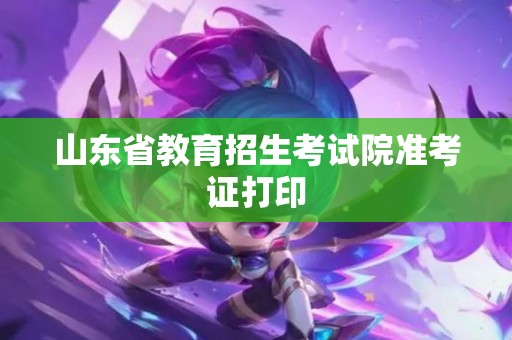 山东省教育招生考试院准考证打印